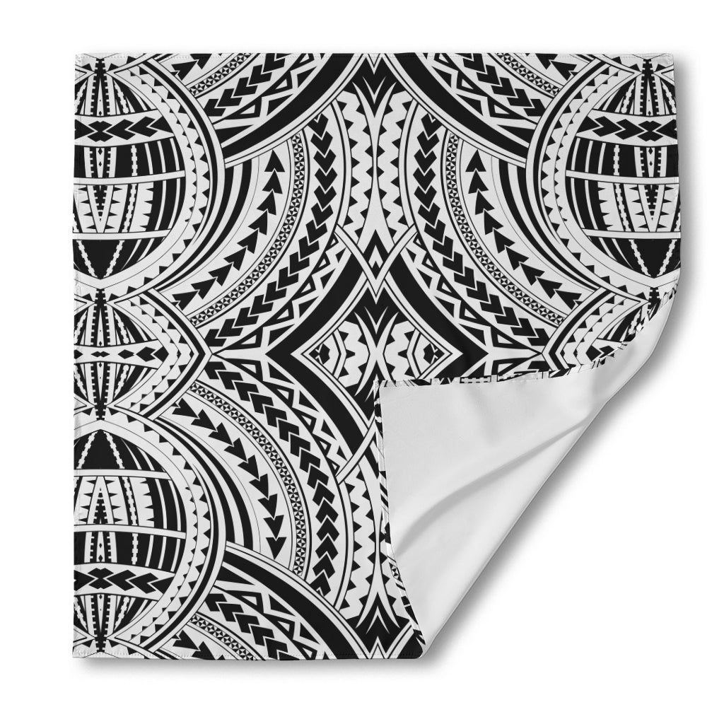 Maori Tribal Polynesian Tattoo Print Silk Bandana