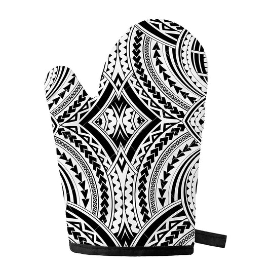 Maori Tribal Polynesian Tattoo Print Single Oven Mitt