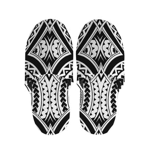 Maori Tribal Polynesian Tattoo Print Slippers