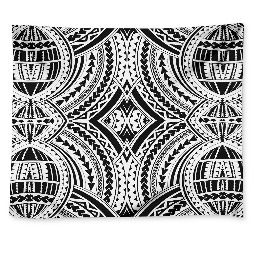 Maori Tribal Polynesian Tattoo Print Tapestry