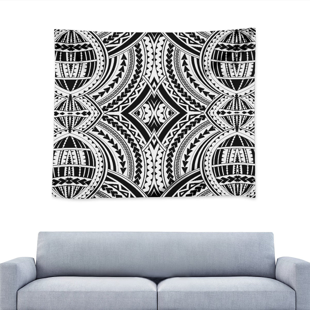 Maori Tribal Polynesian Tattoo Print Tapestry