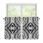 Maori Tribal Polynesian Tattoo Print Tier Curtains