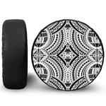 Maori Tribal Polynesian Tattoo Print Tire Cover