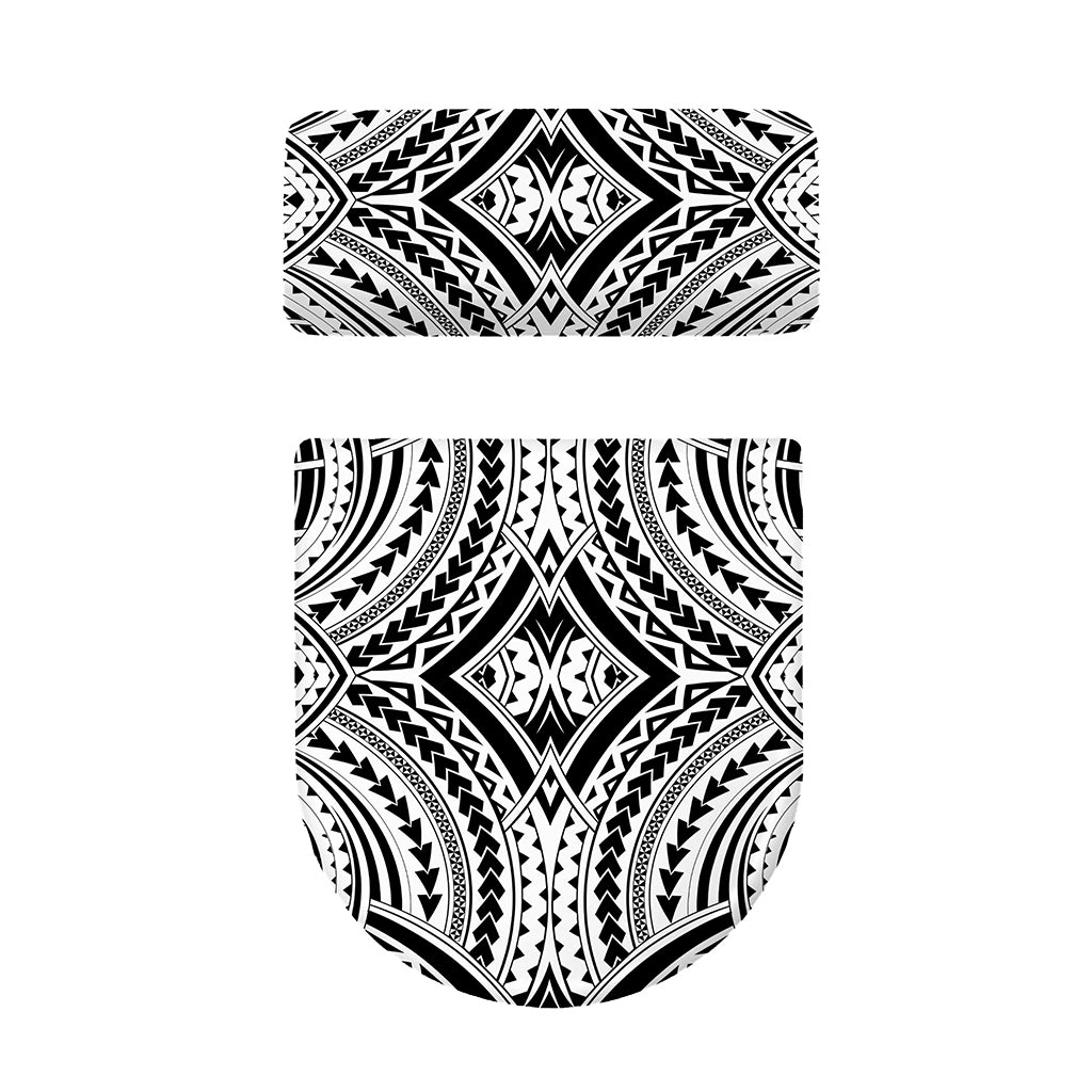 Maori Tribal Polynesian Tattoo Print Toilet Lid And Tank Cover Set