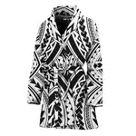 Maori Tribal Polynesian Tattoo Print Women's Bathrobe