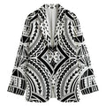 Maori Tribal Polynesian Tattoo Print Women's Blazer