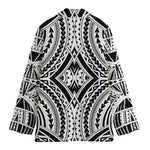 Maori Tribal Polynesian Tattoo Print Women's Blazer