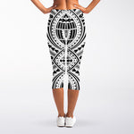 Maori Tribal Polynesian Tattoo Print Women's Capri Leggings