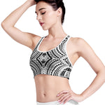 Maori Tribal Polynesian Tattoo Print Women's Sports Bra