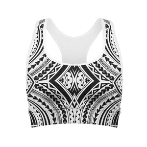 Maori Tribal Polynesian Tattoo Print Women's Sports Bra