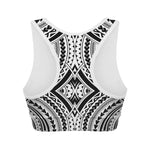 Maori Tribal Polynesian Tattoo Print Women's Sports Bra