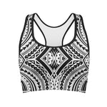 Maori Tribal Polynesian Tattoo Print Women's Sports Bra