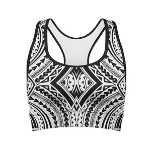 Maori Tribal Polynesian Tattoo Print Women's Sports Bra