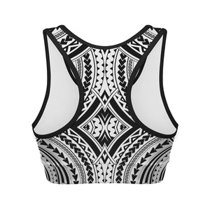 Maori Tribal Polynesian Tattoo Print Women's Sports Bra