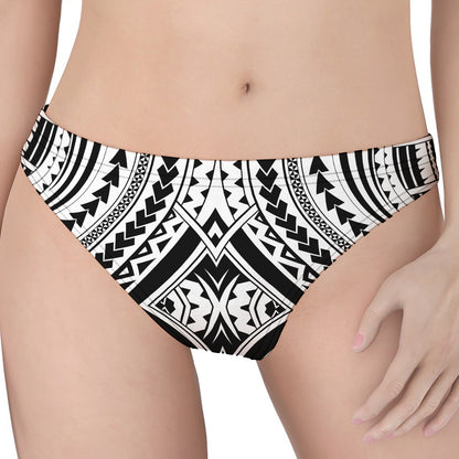Maori Tribal Polynesian Tattoo Print Women's Thong