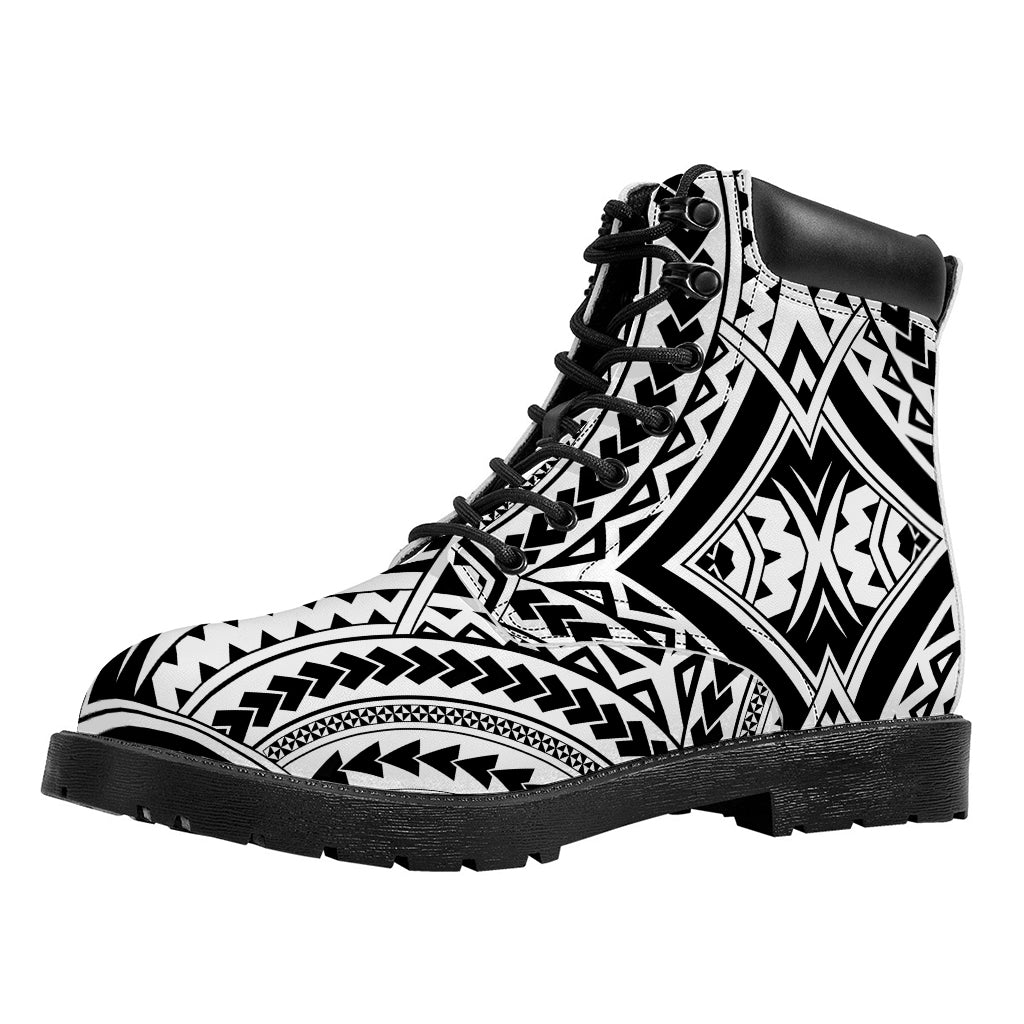 Maori Tribal Polynesian Tattoo Print Work Boots