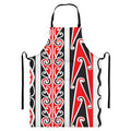 Maori Tribal Print Bib Apron With Pocket