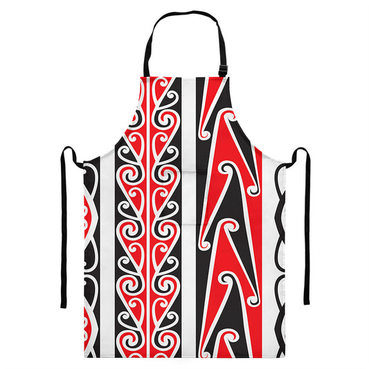 Maori Tribal Print Bib Apron With Pocket