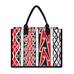 Maori Tribal Print Canvas Tote Bag