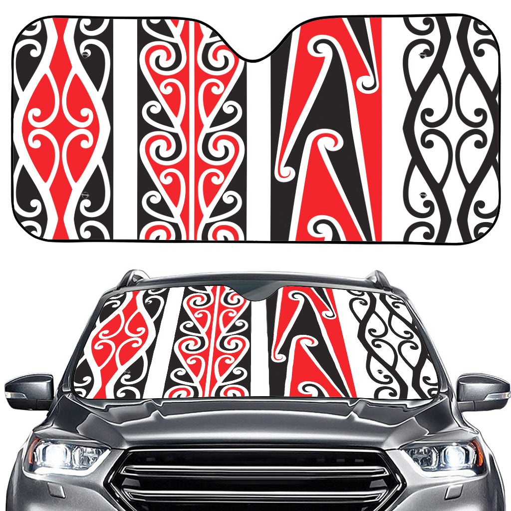 Maori Tribal Print Car Windshield Sun Shade