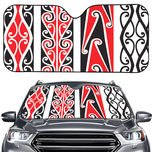 Maori Tribal Print Car Windshield Sun Shade