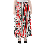 Maori Tribal Print Chiffon Maxi Skirt