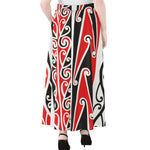Maori Tribal Print Chiffon Maxi Skirt