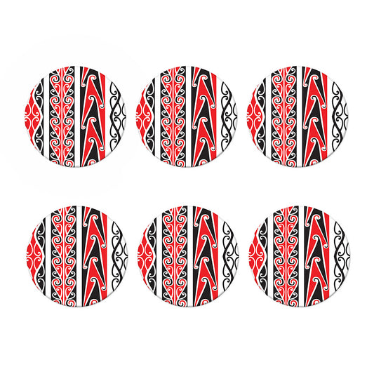 Maori Tribal Print Coaster Set