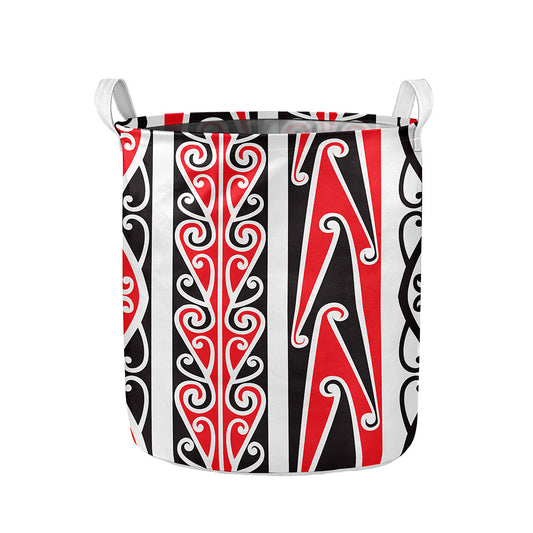 Maori Tribal Print Collapsible Laundry Basket