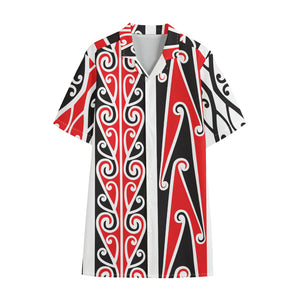 Maori Tribal Print Cotton Hawaiian Shirt