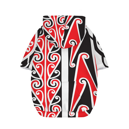 Maori Tribal Print Dog Zip Up Hoodie