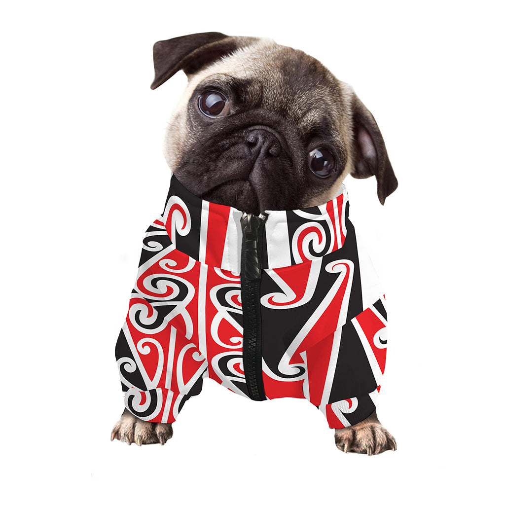 Maori Tribal Print Dog Zip Up Jacket