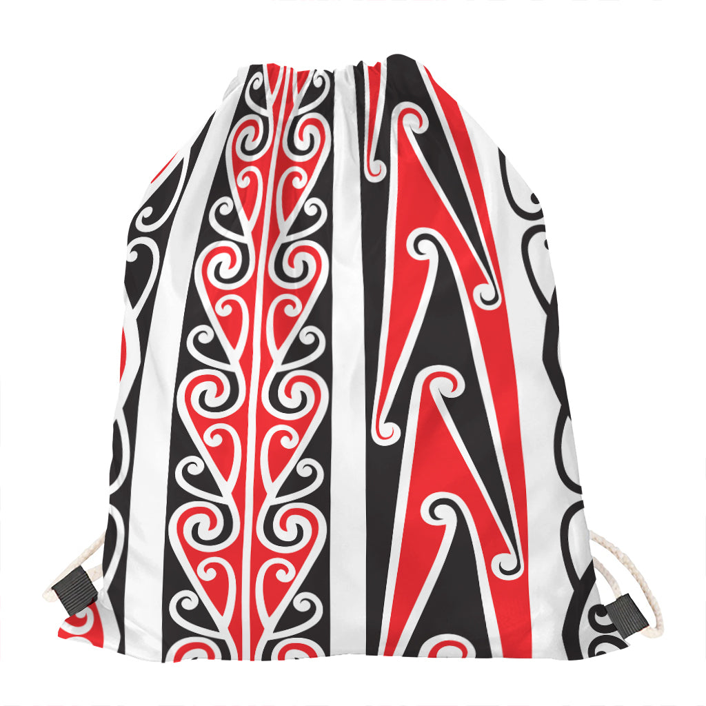 Maori Tribal Print Drawstring Bag