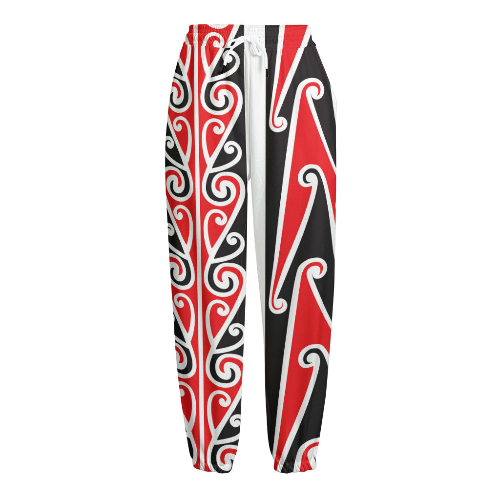 Maori Tribal Print Fleece Lined Knit Pants