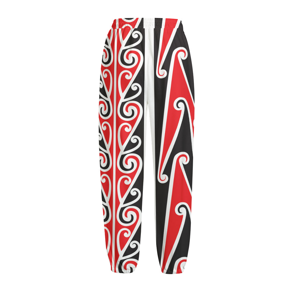 Maori Tribal Print Fleece Lined Knit Pants