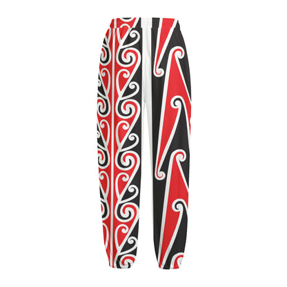 Maori Tribal Print Fleece Lined Knit Pants