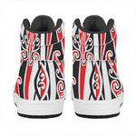 Maori Tribal Print High Top Leather Sneakers