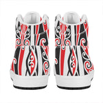 Maori Tribal Print High Top Leather Sneakers