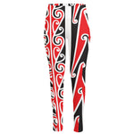 Maori Tribal Print High-Waisted Pocket Leggings