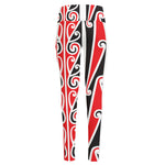 Maori Tribal Print High-Waisted Pocket Leggings