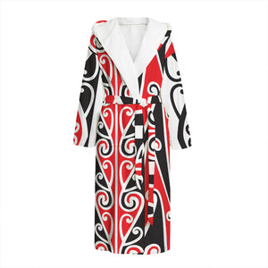 Maori Tribal Print Hooded Bathrobe