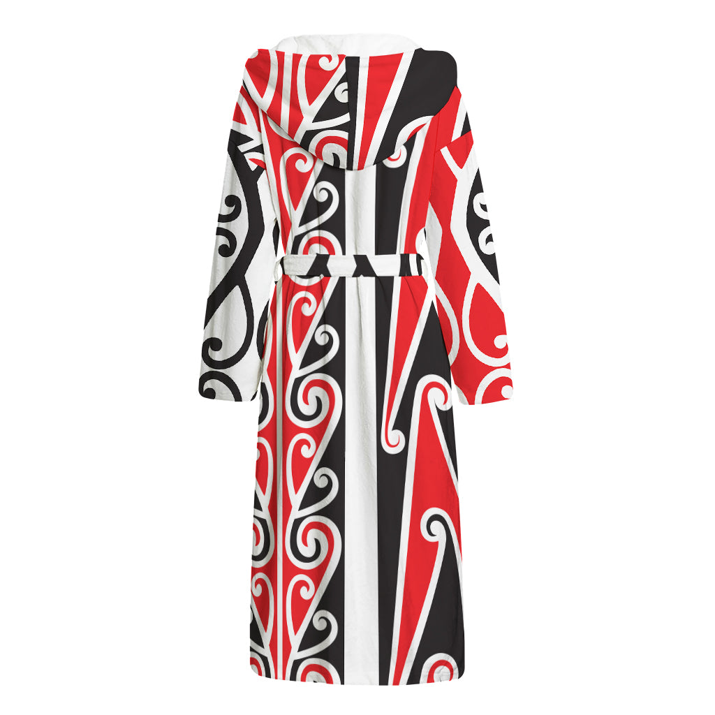 Maori Tribal Print Hooded Bathrobe