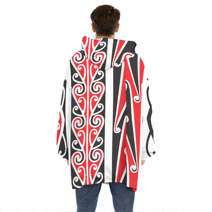 Maori Tribal Print Hoodie Blanket