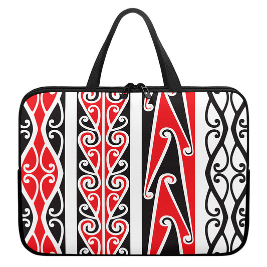Maori Tribal Print Laptop Sleeve With Handle