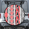 Maori Tribal Print Leather Spare Tire Cover
