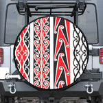 Maori Tribal Print Leather Spare Tire Cover