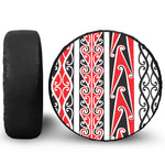 Maori Tribal Print Leather Spare Tire Cover