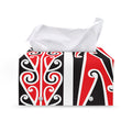 Maori Tribal Print Leather Tissue Box Cover