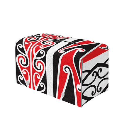 Maori Tribal Print Leather Tissue Box Cover