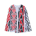 Maori Tribal Print Long Sleeve Short Coat